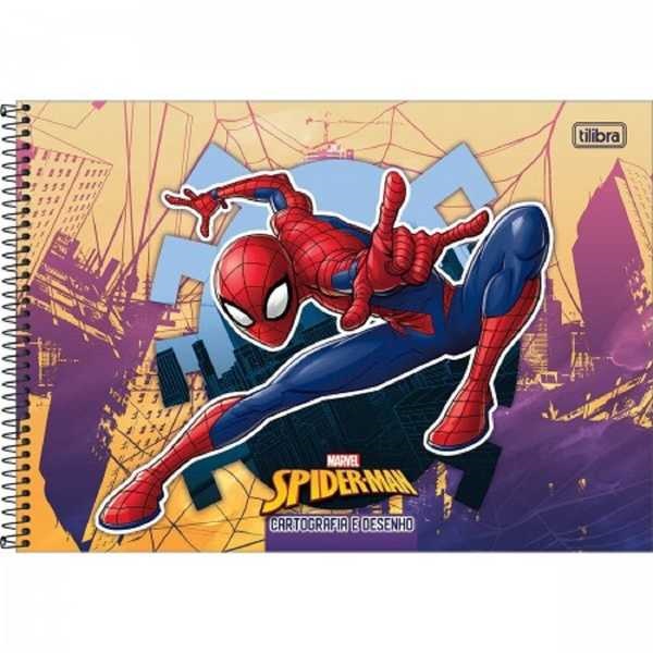 Caderno Cartografia e Desenho Capa Dura 80 FL Spider Man B 1 UN Tilibra