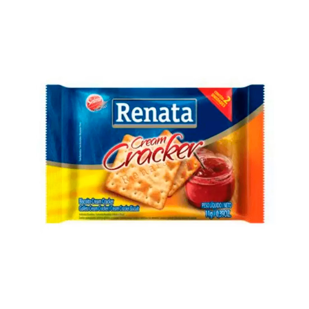 Biscoito Cream Cracker Sachê 11g CX 180 UN Renata