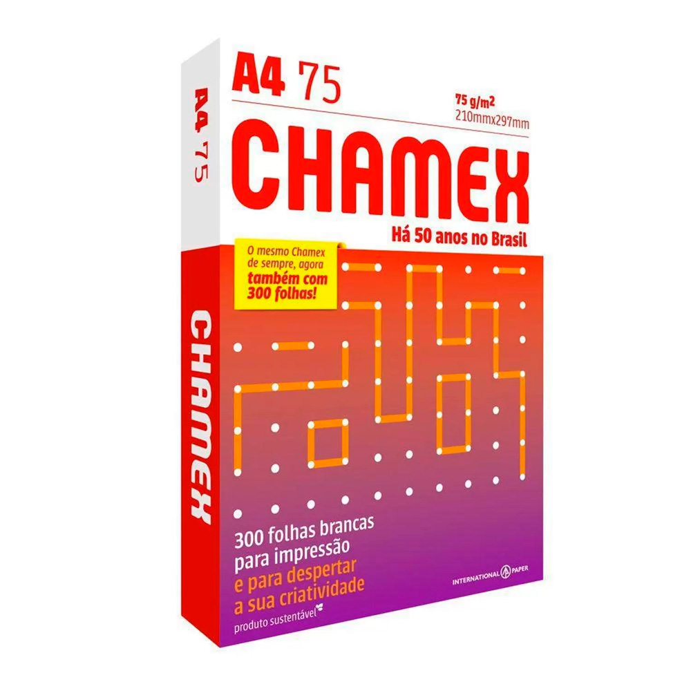 Papel Chamex A4 Sulfite 75g 300 Folhas