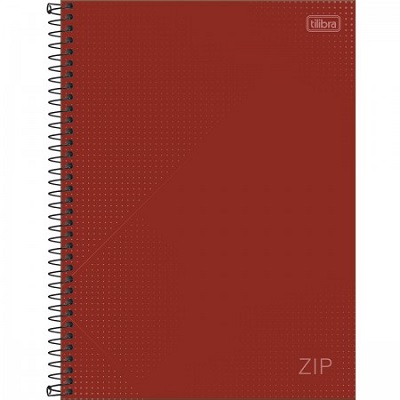 Caderno Universitário Capa Dura 10 Matérias 200 FL Zip Vermelho 1 UN Tilibra