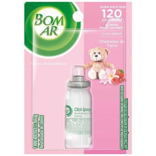 Odorizador de Ambientes Air Wick Click Spray Cheirinho de Talco Refil 12ml 1 UN Bom Ar