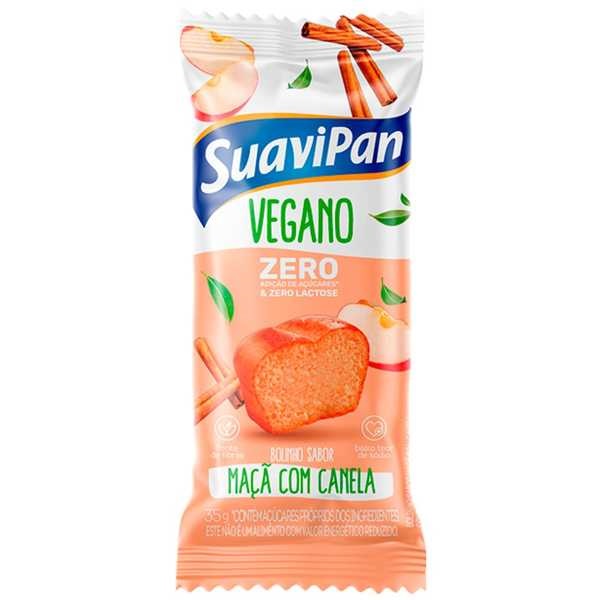 Bolinho Zero Açúcar Vegano Maçã e Canela 35g 1 UN SuaviPan