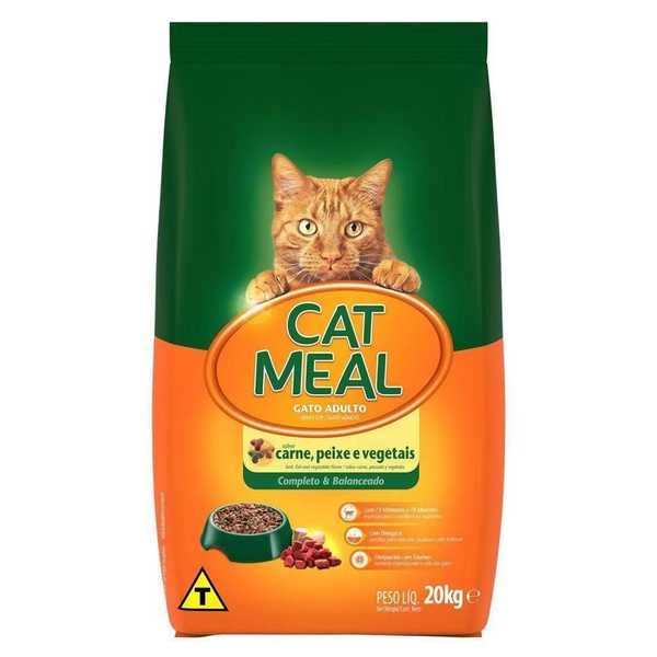 Ração para Gatos Sabor Carne, Peixe e Vegetais 20kg 1 UN Cat Meal