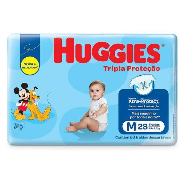 Fralda Descartável Disney Baby Tripla Proteção Pacote Econômico M PT 28 UN Huggies