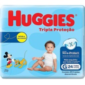 Fralda Descartável G Disney Baby Tripla Proteção PT 24 UN Huggies