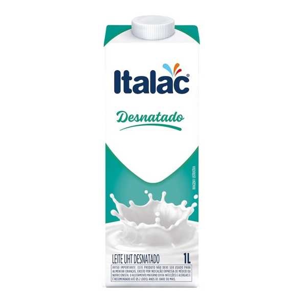 Leite UHT Desnatado Longa Vida Edge 1L CX 12 UN Italac