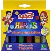 Cola Colorida com Glitter 6 Cores Radex