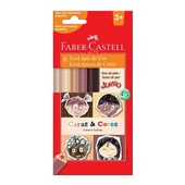 Lápis de Cor Caras & Cores Jumbo 6 Cores 6 UN Faber Castell