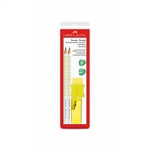 Lápis Preto N.2 Neon Amarelo + Apontador + Borracha 4 UN Faber Castell