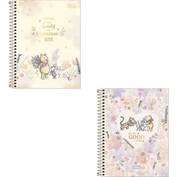 Caderno Colegial Capa Dura 80 FL Pooh Capas Sortidas 1 UN Tilibra