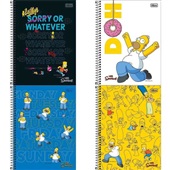 Caderno Espiral Universitário Capas Sortidas 160 FL Simpsons 1 UN Tili