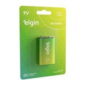 Bateria Alcalina Elgin 9V Cartela com 1 und