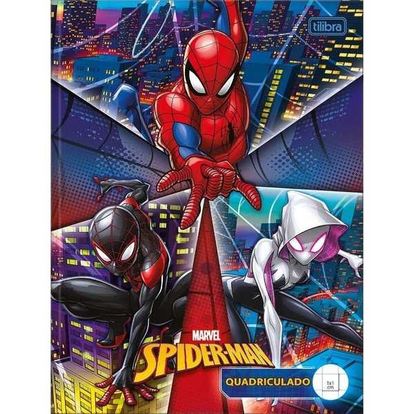 Caderno Quadriculado 1x1 C/ Brochura Capa Dura Spider-Man B 40 FL 1 UN