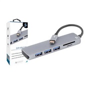 Hub USB-C para 3 USB 3.0 Leitor SD e Micro SD 5+