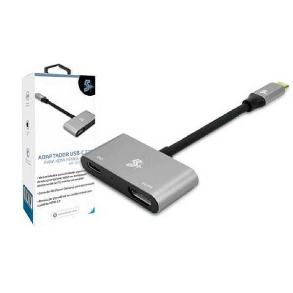 Adaptador USB C Para HDMI 4K x 2K 60hz USB C/F PD 1 UN 5+
