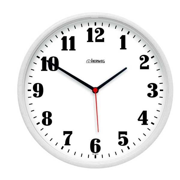 Relógio de Parede Redondo Branco 26x26x4cm 1 UN Herweg
