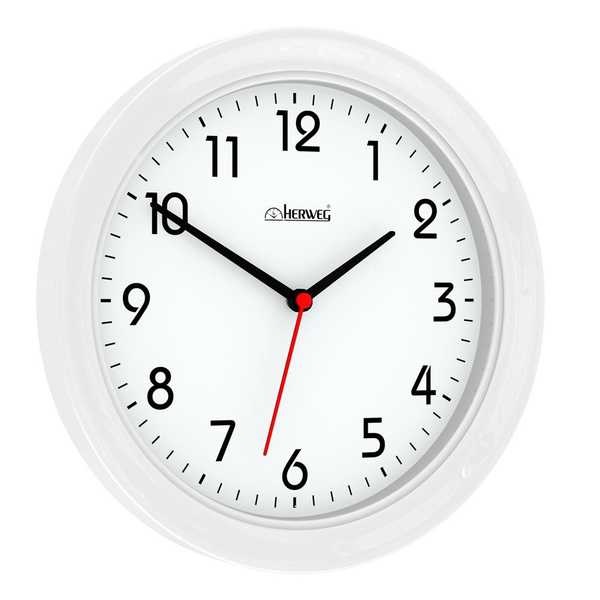 Relógio de Parede Redondo Branco Fosco 28x28x3cm 1 UN Herweg