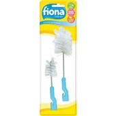 Escova para Limpeza de Mamadeira Cores Sortidas Kit 2 Peças 1 Grande e 1 Pequena Fiona