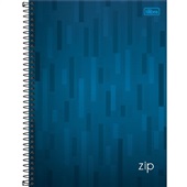 Caderno Universitário Capa Dura 10 Matérias 200 FL Zip Azul 1 UN Tilib