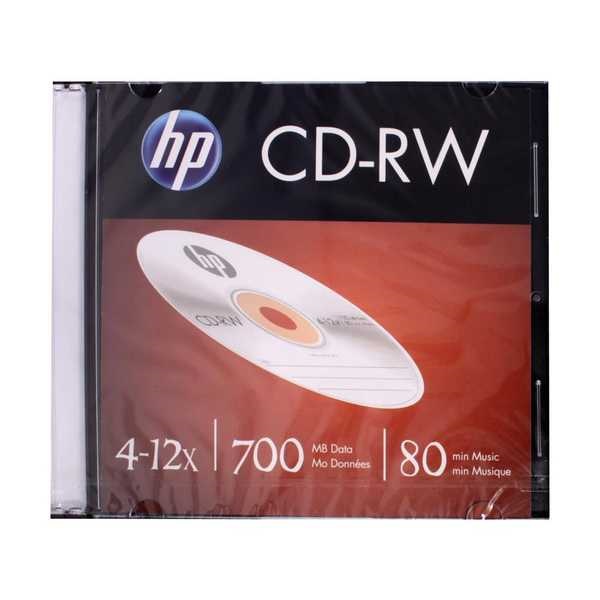 CD-RW Regravável 80 Minutos 700MB 4-12X Slim 1 UN HP