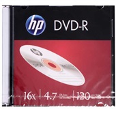 DVD-R Gravável, 120 minutos, 4.7GB, velocidade 16X, Slim, unid - HP