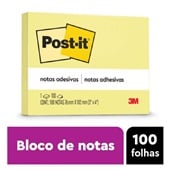 Bloco de Notas Adesivo 76 x102mm Amarelo 100 FL Post-it