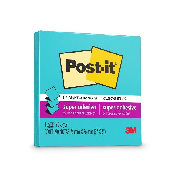 Bloco de Notas Super Adesivo Refil 76x76mm Céu Azul 90 FL Post-it