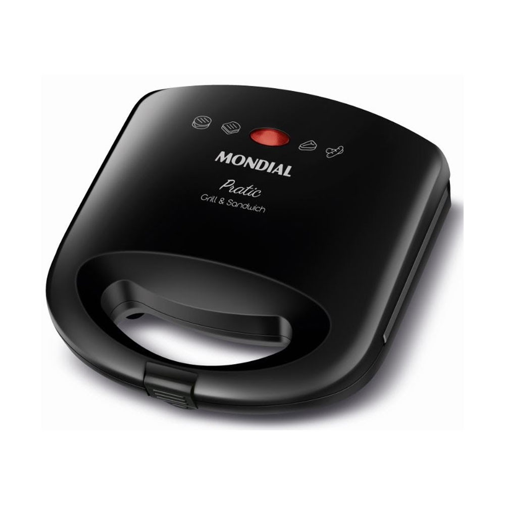 Sanduicheira Grill SN01 Pratic 2 em 1 750W de Potência Mondial Preto 2