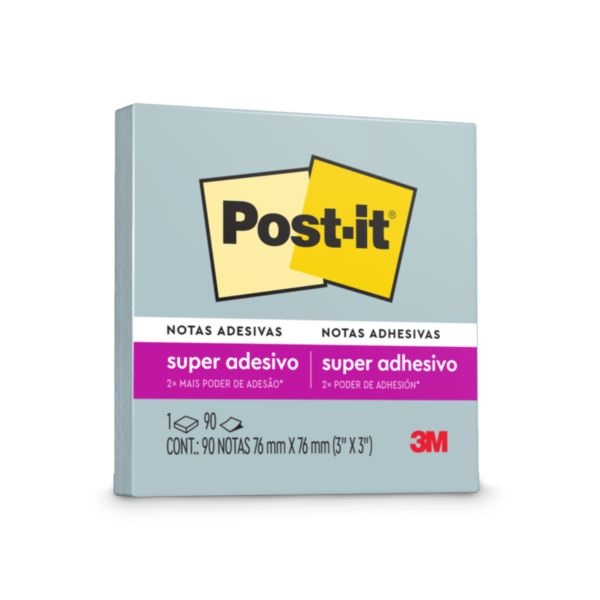 Bloco de Notas Super Adesivo 76x76mm Azul 90 FL Post-it