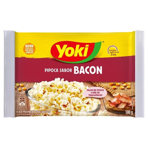 Pipoca para Microondas Bacon 100g 1 UN Yoki