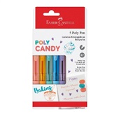 Caneta Esferográfica Colors Poly Candy 0,7mm 5 UN Faber