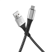 Cabo USB-A para micro USB 1.2 metros nylon trançado ESMIBK Preto 1 UN