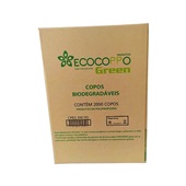 Copo Plástico Biodegradável 300ml Transparente CX 2000 UN Ecocoppo Green