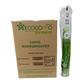 Copo Plástico Biodegradável 200ml Transparente CX 2500 UN Ecocoppo Gre