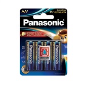 Pilha Alcalina Premium Pequena AA 4 UN Panasonic