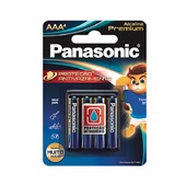 Pilha Alcalina Premium Pequena AAA 4 UN Panasonic