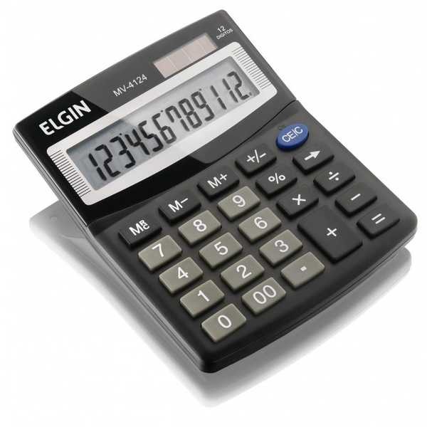 Calculadora de Mesa 12 Dígitos Preto MV4124 1 UN Elgin