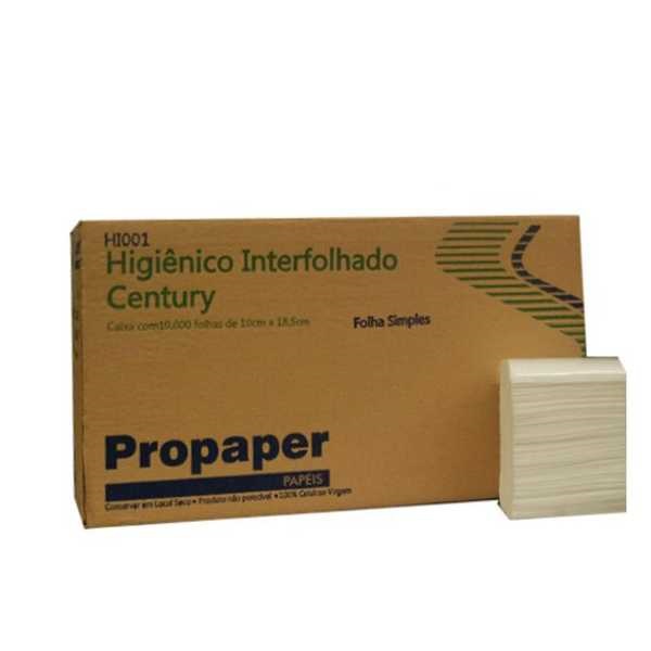 Papel Higiênico Interfolhado Folha Simples CX 10.000 FL Propaper