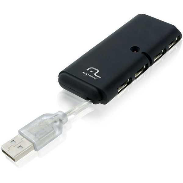 Hub 4 Portas USB 2.0 Slim AC064 1 UN Multilaser