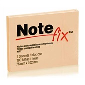 Bloco de Notas Adesivo 76x102mm Laranja 100 FL Notefix