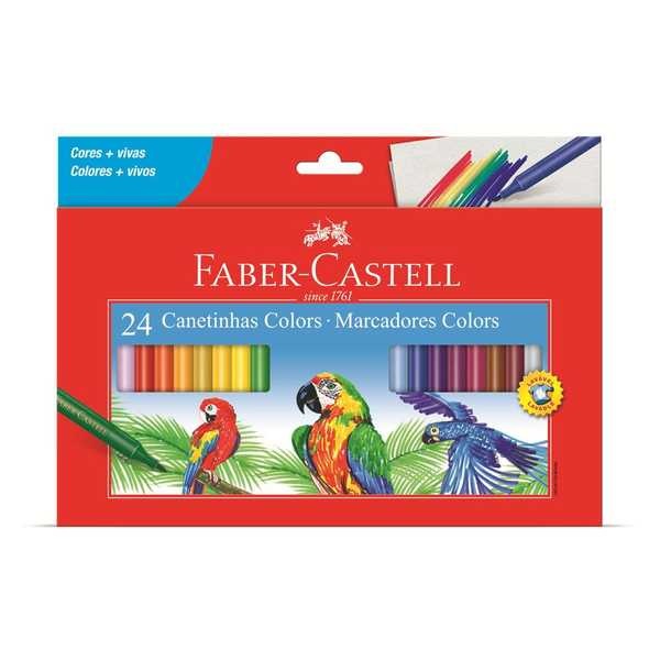 Caneta Hidrográfica Colorir 24 Cores Faber Castell