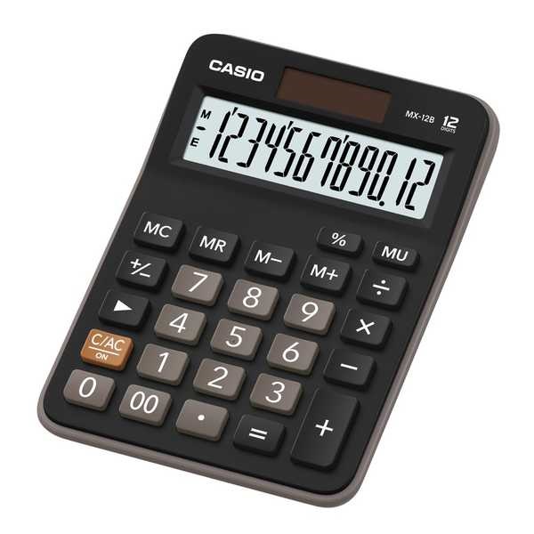 Calculadora de Mesa 12 Dígitos Preto MX-12B 1 UN Casio