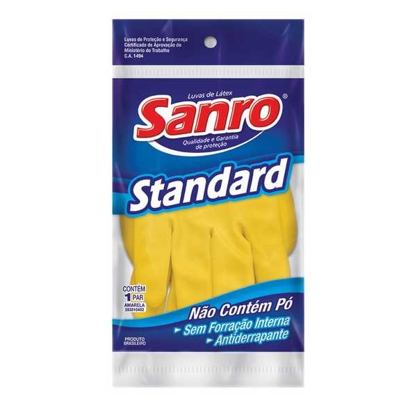 Luva de Proteção Standard G Amarela 1 Par Sanro