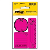 Etiqueta Escolar Neon Pink PT 6 UN Pimaco
