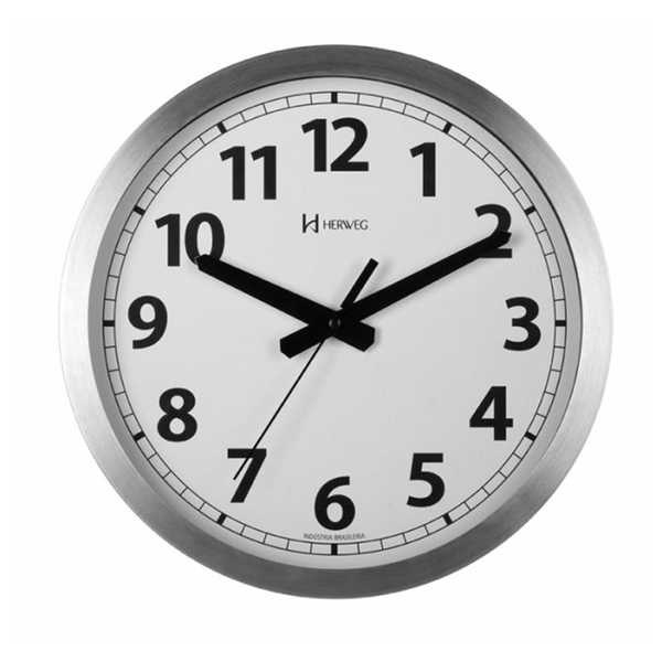Relógio de Parede Clássico Redondo Alumínio 30,5x30,5x4cm 1 UN Herweg