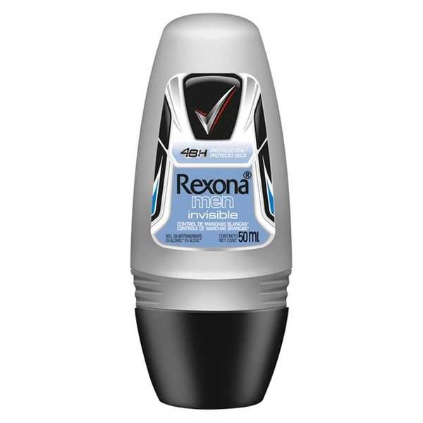 Desodorante Roll-on Masculino Invisible 50ml 1 UN Rexona