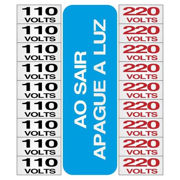 Placa de Alumínio Etiquetas de Voltagem 110V e 220V Sinalize