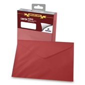 Envelope Comercial Carta sem RPC Color Mais Vermelho 80g 114x162mm PT 50 UN Romitec