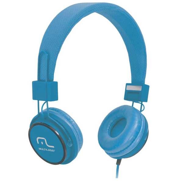 Headphone Fun com Microfone Haste Ajustável Azul PH089 1 UN Multilaser