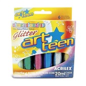 Tinta Glitter Art Teen 20ml 6 Cores Acrilex